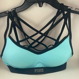 PINK Victoria's Secret Strappy Sports Bra turquoise Ultimate Sports Bra XS